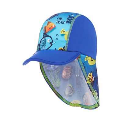 Boys' blue fish printed keppi hat